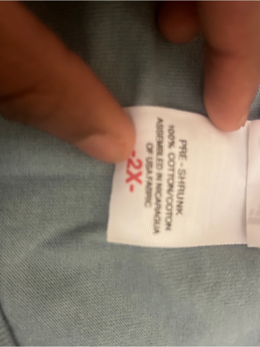 Light Blue Cotton Tee with Size Tag